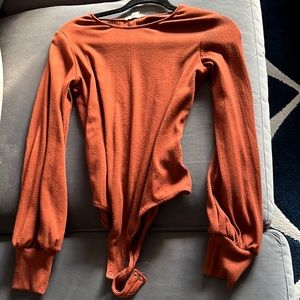 Bodysuit burnt orange with thong back